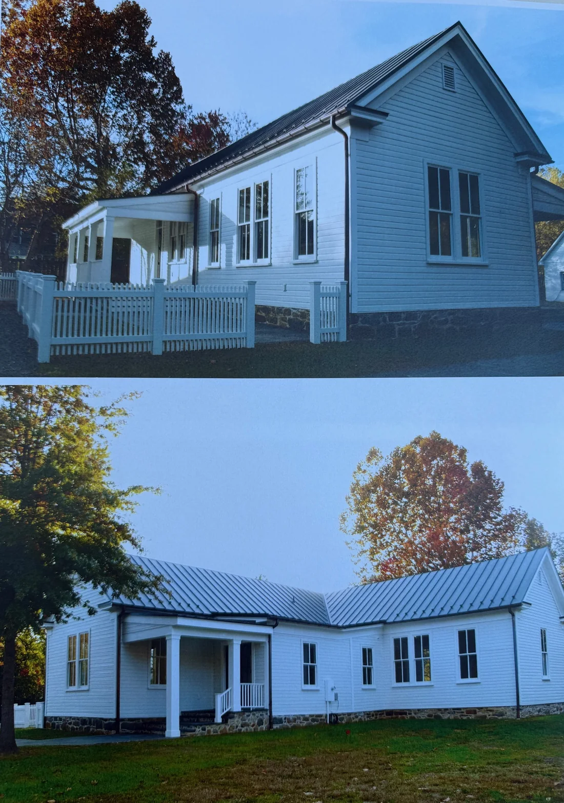 The restored Stovepipe Academy schoolhouse in Aldie, Virginia